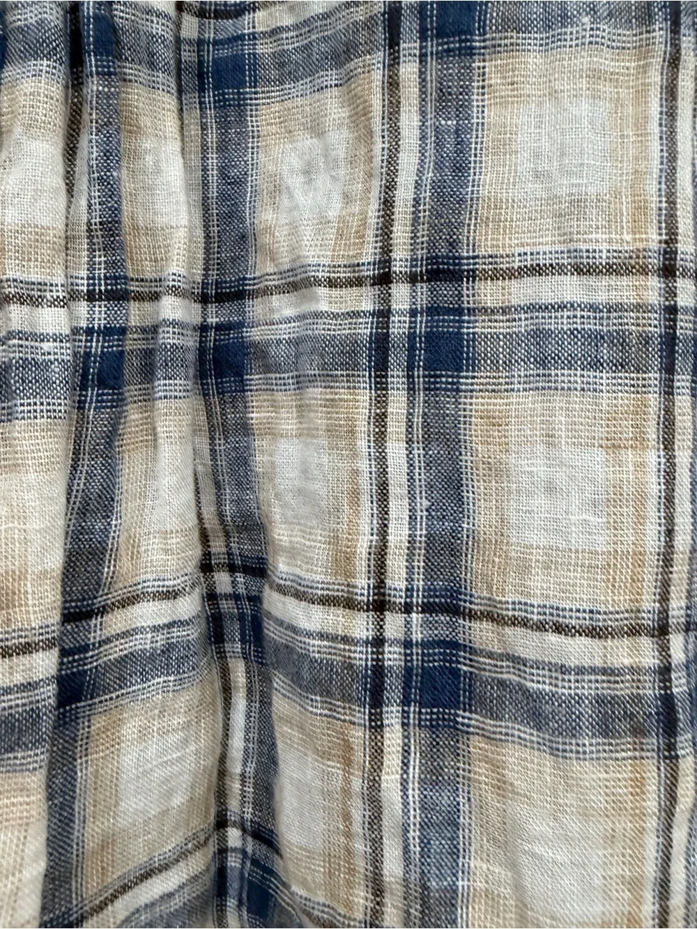 Free People CP Shades plaid river tunic linen mini dress (121)